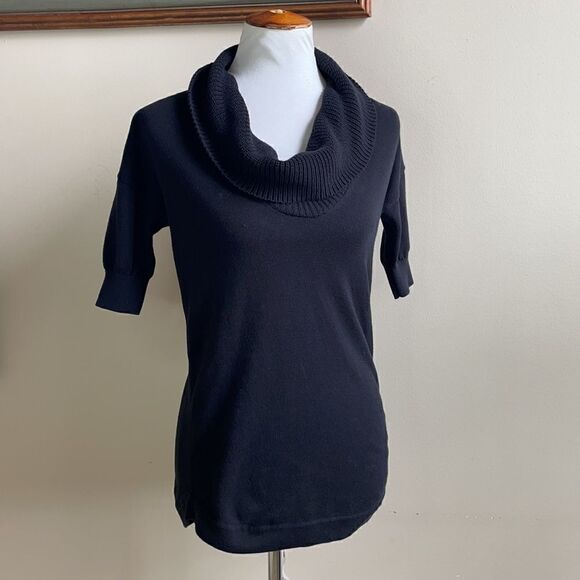 Express Black Short Sleeve Cowl Neck Knit Pullover Sweater (Size:XS) - Picture 9 of 13